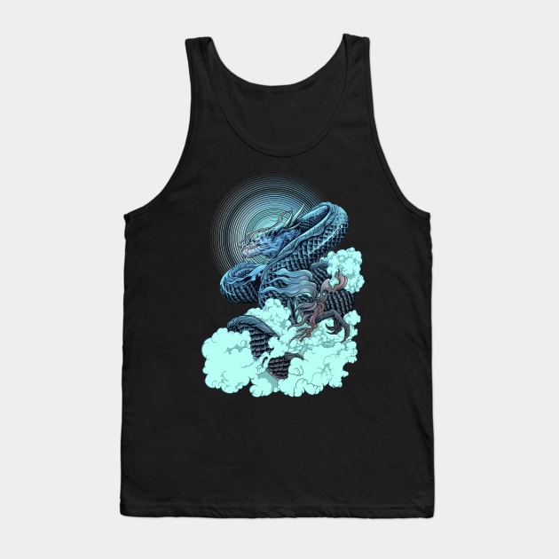 Japanese Dragon Aesthetic Vaporwave Tank Top by playingtheangel